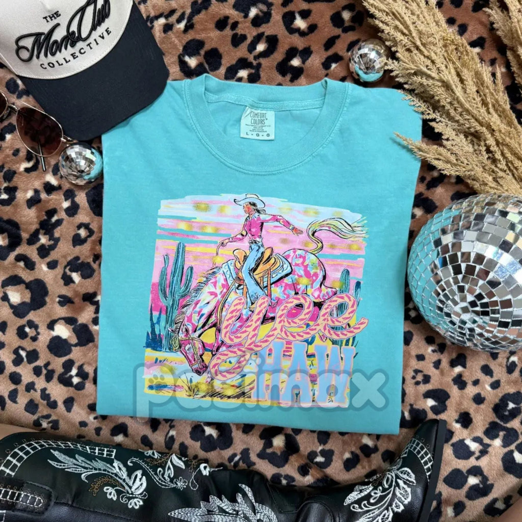 YEE HAW Comfort Colors T-shirt – Country Living Tee, Small Town Vibe Shirt, Back Roads Apparel, Rural Pride Top - Quarter Circle AK Boutique