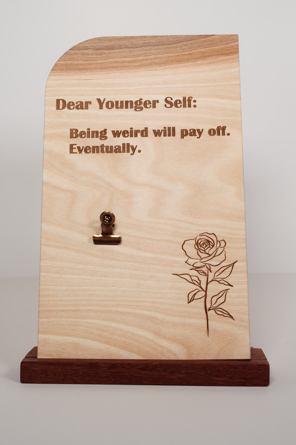 Wooden Message Board with Clip